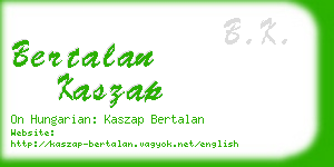 bertalan kaszap business card